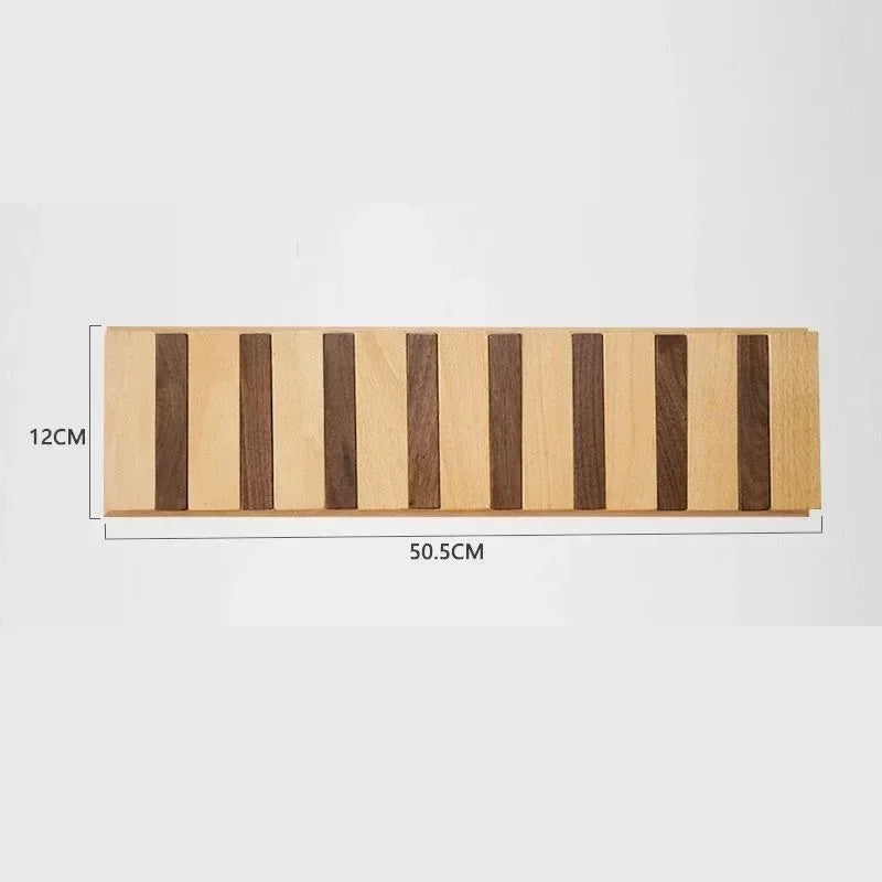 Coat Hat Key Rack Hangers Natural Walnut Texture Wall Clothes Hanger Nordic Solid Wood Manual Wall Decorative Magnetic Foldable
