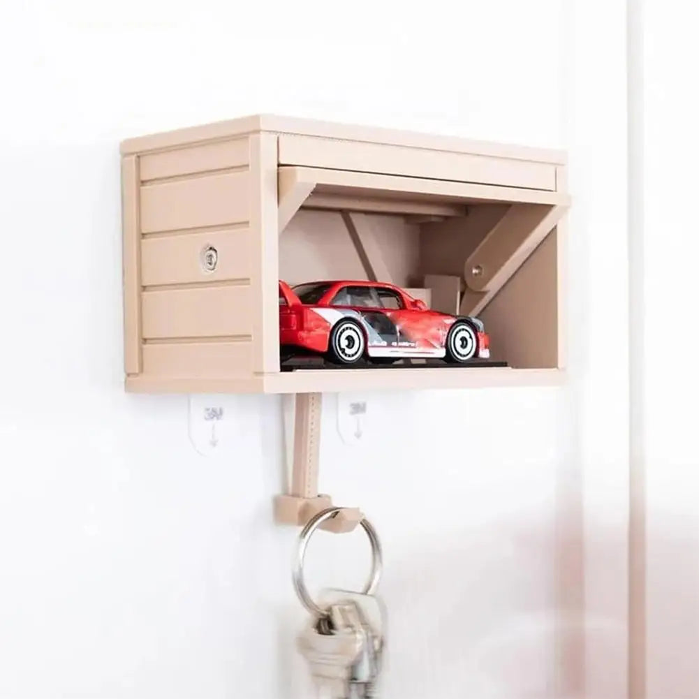 Car Garage Key Holder With Opening Door Fun Garage Keychain Wall Hanging Car Key Holder Easy Installation Wall Decoration