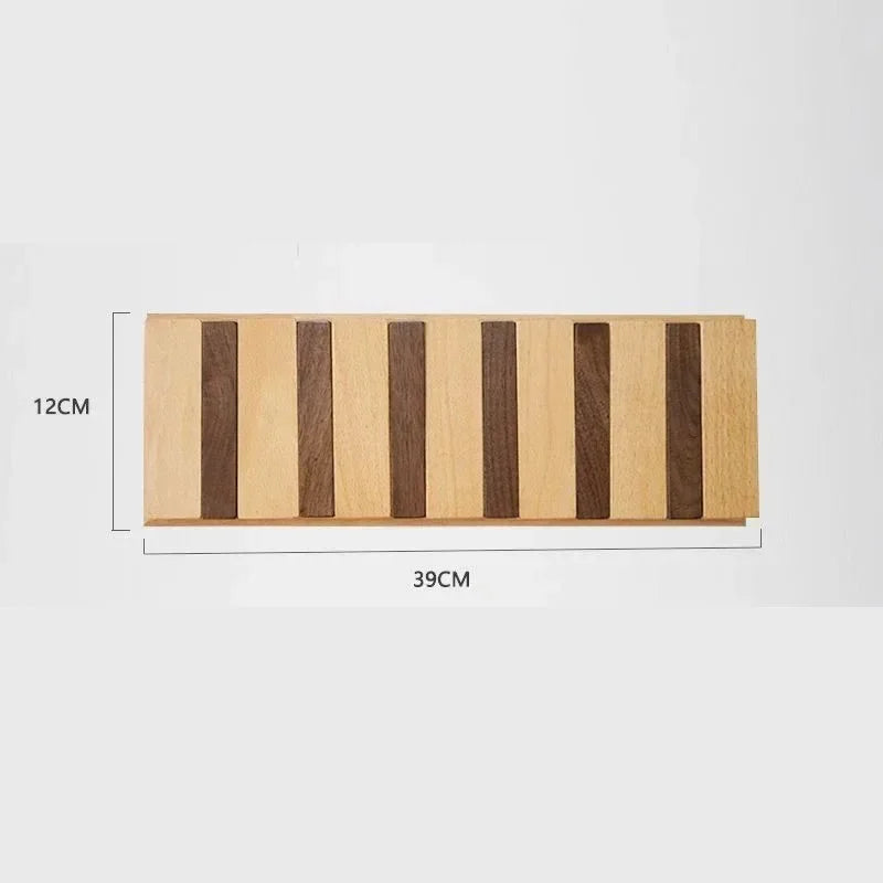 Coat Hat Key Rack Hangers Natural Walnut Texture Wall Clothes Hanger Nordic Solid Wood Manual Wall Decorative Magnetic Foldable