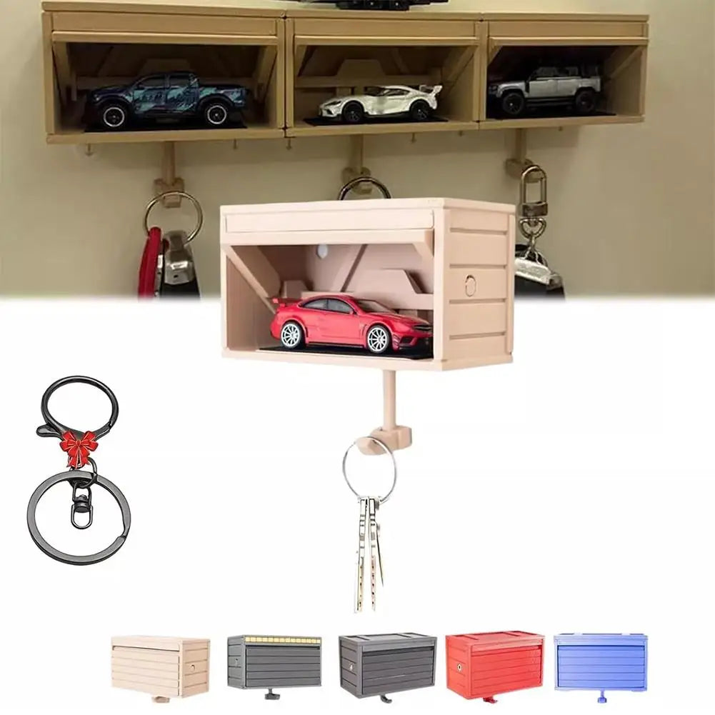 Car Garage Key Holder With Opening Door Fun Garage Keychain Wall Hanging Car Key Holder Easy Installation Wall Decoration