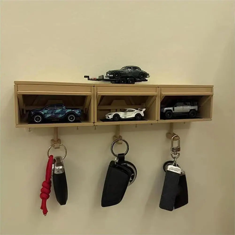 Car Garage Key Holder With Opening Door Fun Garage Keychain Wall Hanging Car Key Holder Easy Installation Wall Decoration