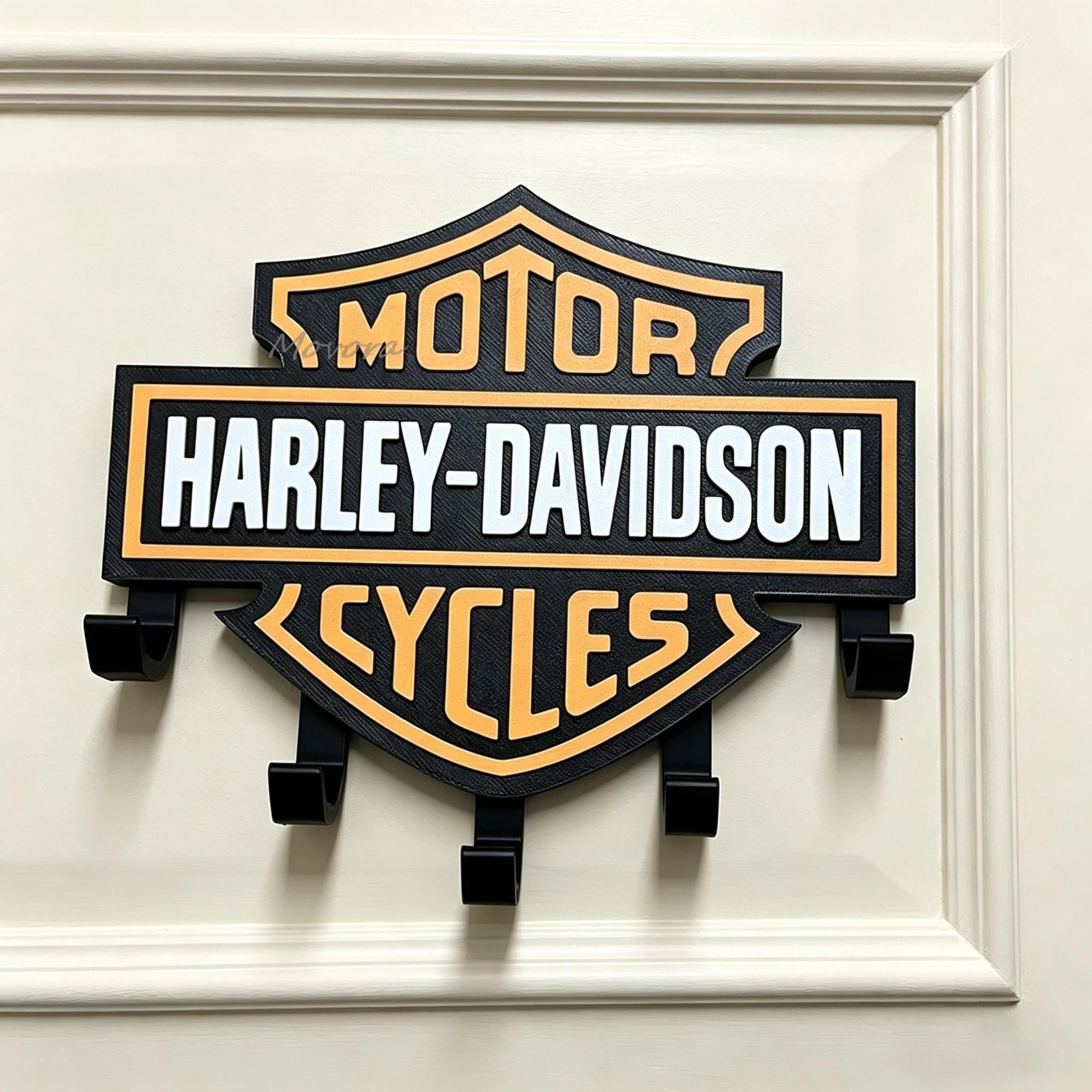 Styling Harley Davidson 5-Hook Key Rack Wall-Mounted Adhesive/Screw Key Hook Stickers Suitable For Garage Decoration Accessories