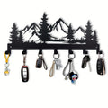 Metal Key Hanger Stand Ornamental Organizing Hooks with Mountain Forest Design Jackets Storage Wall Hooks Decorative Home Gift